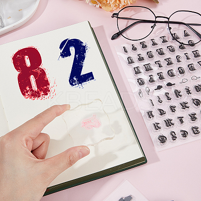 3Pcs 3 Styles Letter Number Clear Silicone Stamps DIY-CP0009-76-1