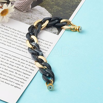 Acrylic & CCB Plastic Curb Chain Phone Case Chain HJEW-JM00485-05-1