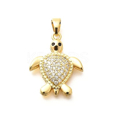 Brass Micro Pave Cubic Zirconia Pendants KK-G519-18G-05-1