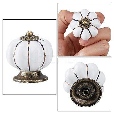 Porcelain Door Drawer Pull Handles PORC-WH0015-09AB-1