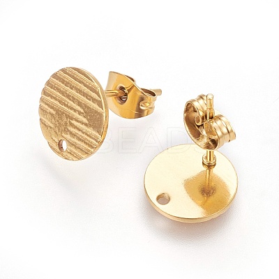 Ion Plating(IP) 304 Stainless Steel Ear Stud Findings STAS-O119-17B-G-1