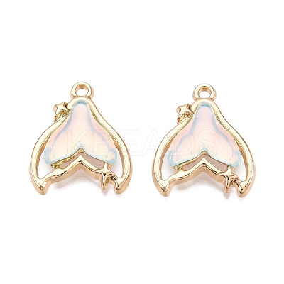 Rack Plating Alloy Glass Pendants FIND-N005-14A-1
