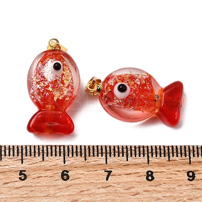 Handmade Dichroic Foil Lampwork Pendants X2-DICH-G001-01G-03-1