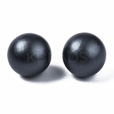 Painted Round Schima Wood Earrings for Girl Women EJEW-T017-01A-1