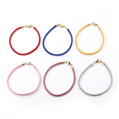 Braided Cotton Cord Bracelet Making MAK-L018-03A-M-G-1