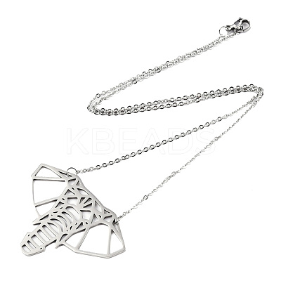 Non-Tarnish 201 Stainless Steel Origami Pendant Necklaces NJEW-T009-JN091-1-40-1