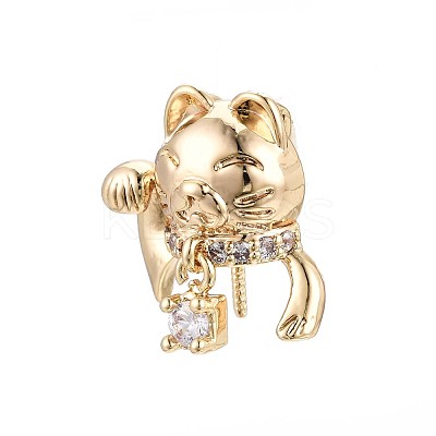 Brass Micro Pave Clear Cubic Zirconia Screw Eye Peg Bails KK-Q764-031-1