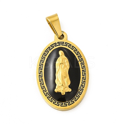 PVD Vacuum Plating 304 Stainless Steel Enamel Pendants STAS-A073-18G-1