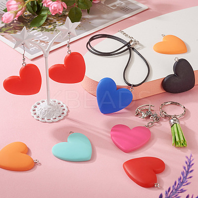 24Pcs 6 Colors Opaque Resin Pendants CRES-TA0001-20-1