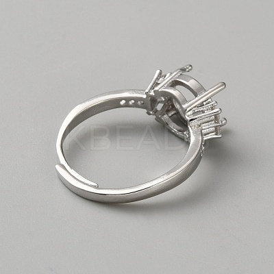 Adjustable Brass & Rhinestone Finger Rings Components KK-WH0044-211A-1