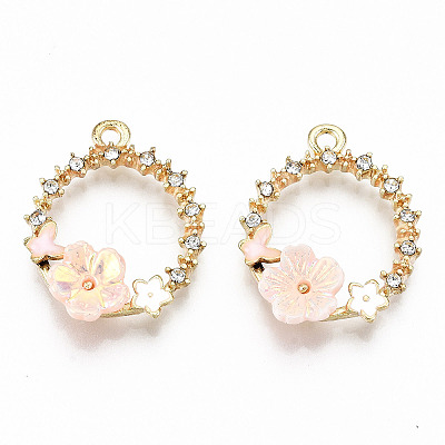 Alloy Enamel Pendants X-ENAM-S126-003A-RS-1