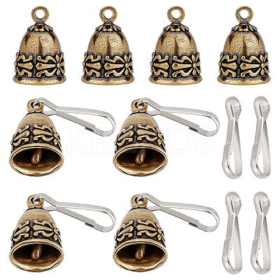 8Pcs Tibetan Style Brass Pendants FIND-OC0002-77-1