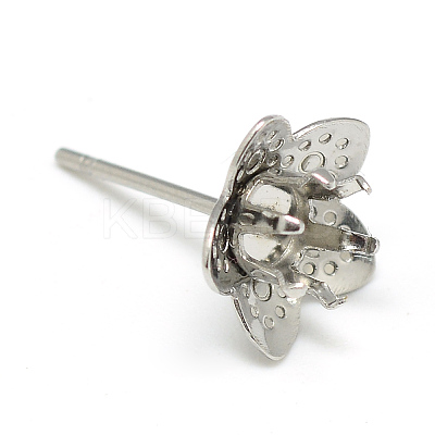 Non-Tarnish 304 Stainless Steel Stud Earring Settings X-STAS-T008-145-1
