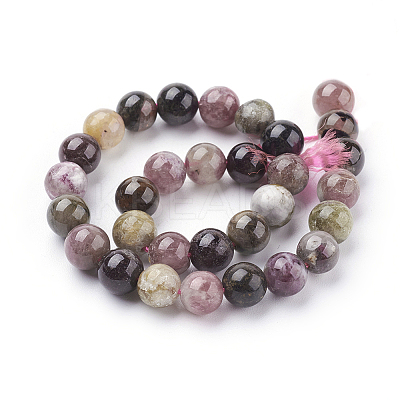 Natural Multicolor Tourmaline Beads strands G-C076-6mm-10-1