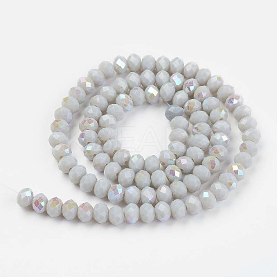 Electroplate Opaque Solid Color Glass Beads Strands EGLA-A034-P2mm-L16-1