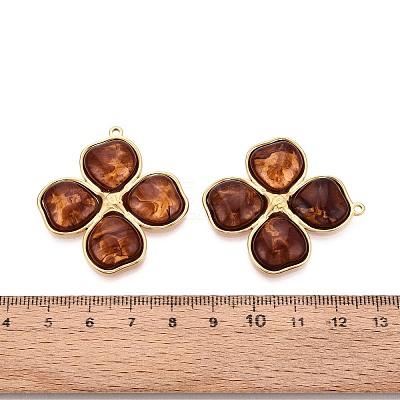 304 Stainless Steel and Resin Pendants STAS-T068-106B-G-1