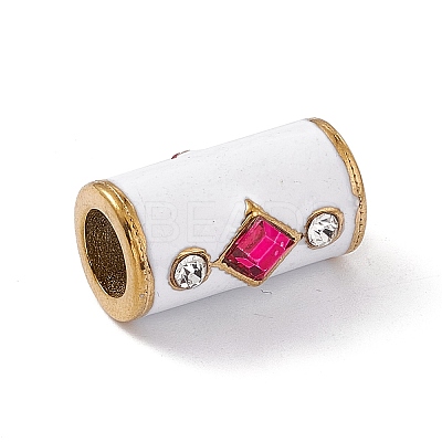 Golden Tone 304 Stainless Steel Cubic Zirconia European Beads LS-STAS-E179-17G-01-1