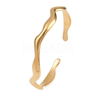 304 Stainless Steel Cuff Bangles for Women BJEW-B147-01G-1
