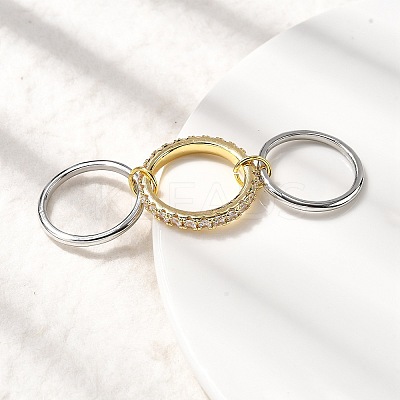 Brass Micro Pave Cubic Zirconia Finger Rings RJEW-P166-01A-01-1
