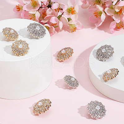 24Pcs 4 Style Zinc Alloy Rhinestone Shank Buttons FIND-FG0002-91-1