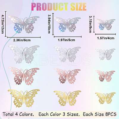 8 Sets 4 Colors PET Mirror Wall Stickers DIY-CP0009-15C-1