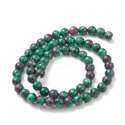 Round Dyed Natural Gemstone Bead Strands G-R345-6mm-15-1
