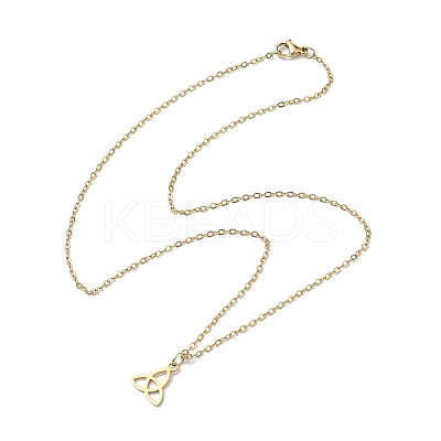 Trinity Knot/Triquetra 304 Stainless Steel Pendant Necklaces NJEW-JN04882-01-1