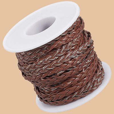 10M Flat Braided Imitation Leather Cords LC-CL0001-04B-1