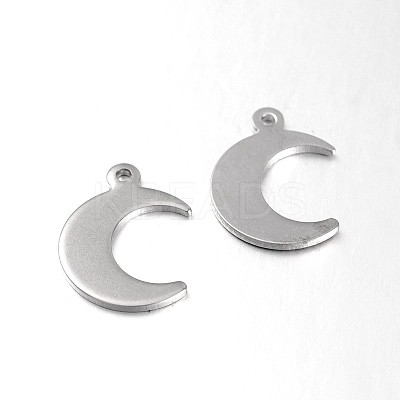 Tarnish Resistant Moon 304 Stainless Steel Pendants STAS-N059-16-1