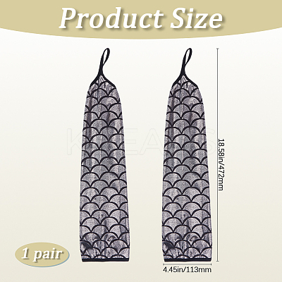Polyester Fish Scale Gloves AJEW-WH20006-222C-1