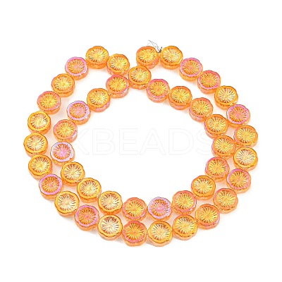 Full Rainbow Plated Electroplate Glass Transparent Beads Strands X-EGLA-G037-10A-FR02-1