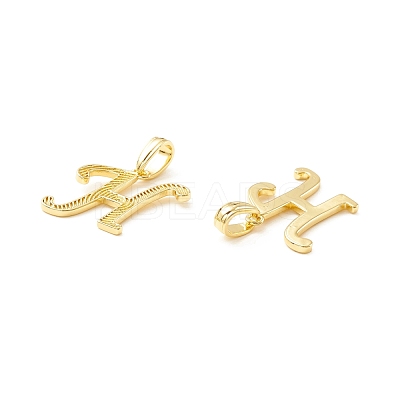 Rack Plating Eco-Friendly Brass Letter Pendants KK-K265-02G-H-1