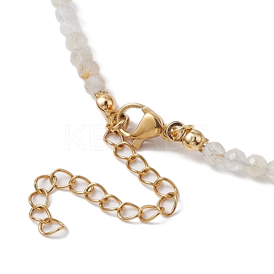 3mm Faceted Round Natural Citrine Beaded Necklaces for Women NJEW-JN05079-01-1