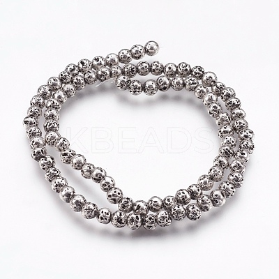 Electroplate Natural Lava Rock Beads Strands G-I200-17-1