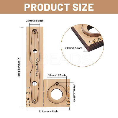 Wooden & Carbon Steel Leather Die Cutting Mold DIY-WH0622-221D-1