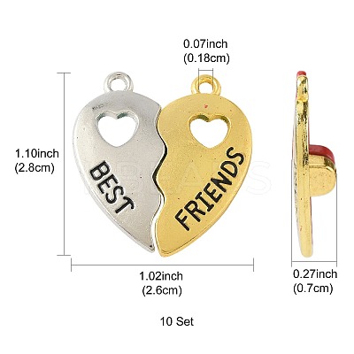 10 Sets Spray Painted Alloy Split Pendants FIND-FS0004-20-1