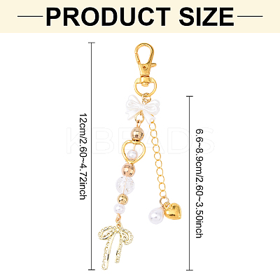 CCB Plastic & Acrylic Imitation Pearl & Alloy Pendant Decorations HJEW-YW00090-03-1