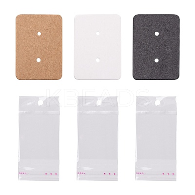 300Pcs 3 Colos Jewelry Earring Display Kraft Paper Price Tags DIY-LS0003-92-1