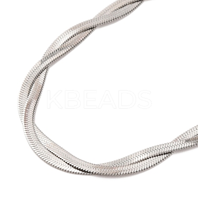 304 Stainless Steel Snake Chains Necklaces NJEW-M075-02A-P-1