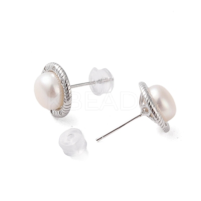 925 Sterling Silver Studs Earring EJEW-H002-12P-1