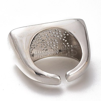 Adjustable Brass Micro Pave Clear Cubic Zirconia Open Cuff Rings ZIRC-I049-34-1