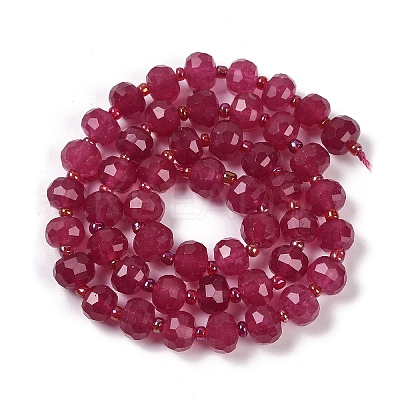 Natural Dyed White Jade Beads Strands G-H057-A22-16-1