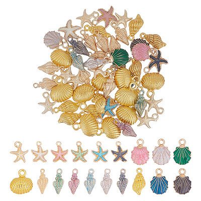 38Pcs 19 Styles  Alloy Pendants Charms FIND-HY0004-58-1