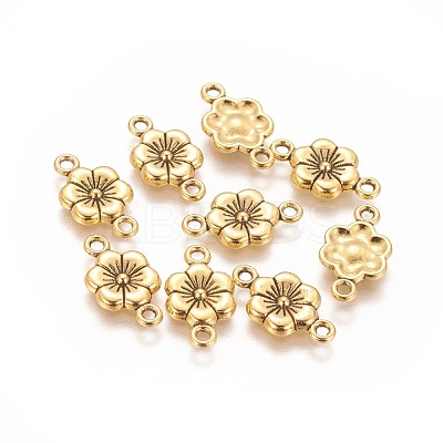 Tibetan Style Alloy Flower Links Connectors GLF5093Y-1