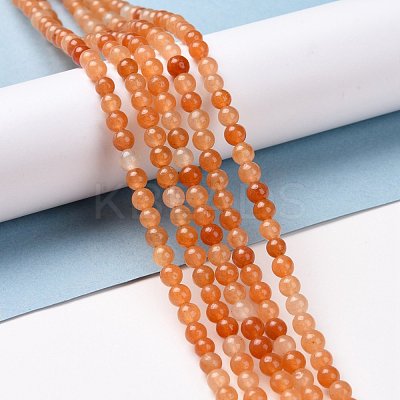 Natural Red Aventurine Bead Strands G-G735-39-4mm-1