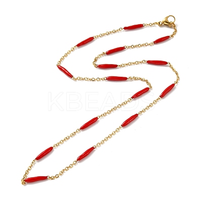 Enamel Bar Link Chain Necklace STAS-B025-02G-03-1