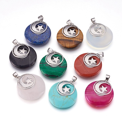 Natural & Synthetic Gemstone Pendants KK-F751-F-1