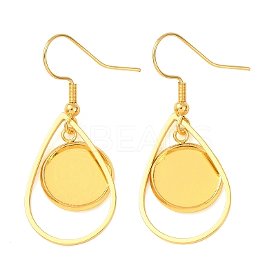304 Stainless Steel Earring Cabochon Settings STAS-D267-01F-G-1