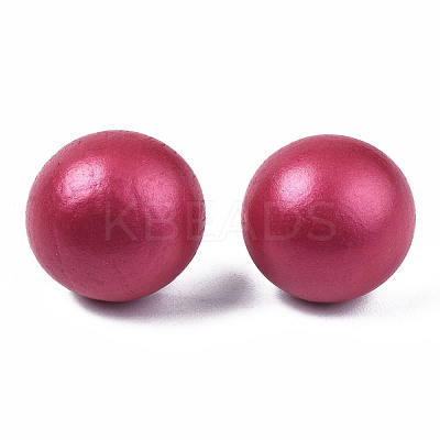 Painted Half Round Schima Wood Earrings for Girl Women EJEW-T017-02D-1