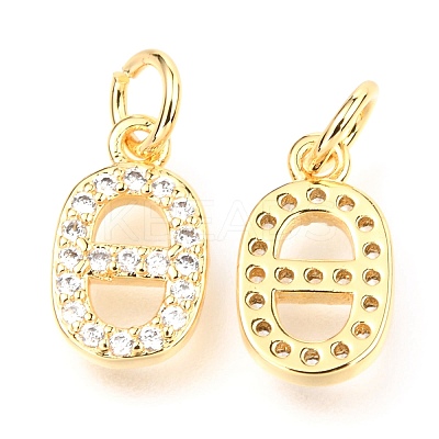 Brass Micro Pave Cubic Zirconia Charms ZIRC-O037-12G-1